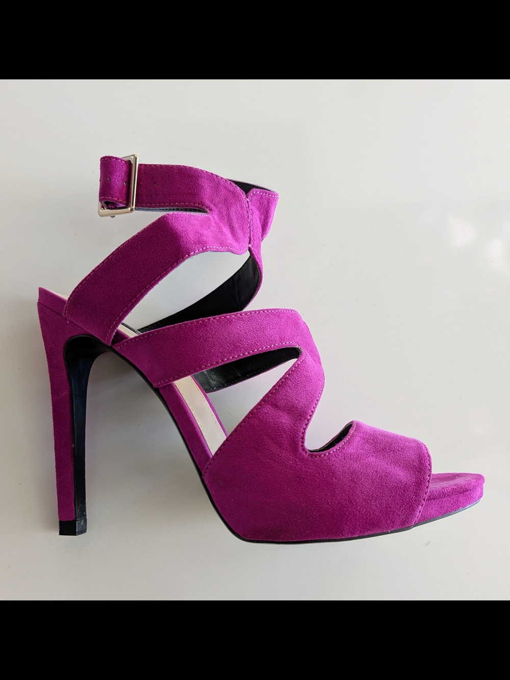 Fuchsia Suede Strappy High Heel Sandal - Women